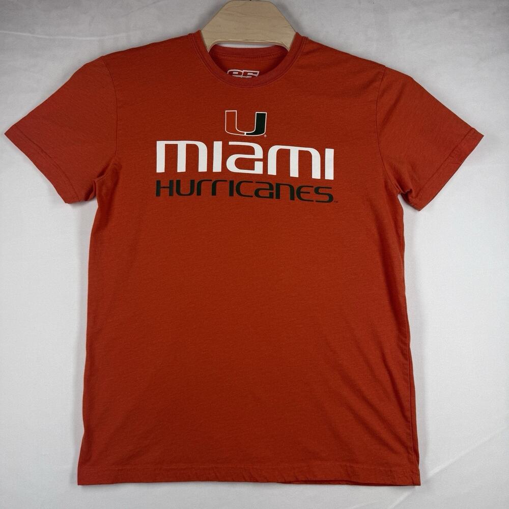 Men's NCAA University of Miami T-shirt, Brand E5, Soft Cotton Blend Size L